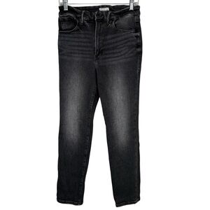 Good American High Waisted Rise Black Dark Wash Skinny Jeans Stretchy Denim